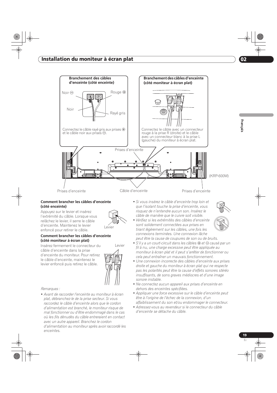 02 installation du moniteur à écran plat | Pioneer KRP-500M User Manual | Page 127 / 325