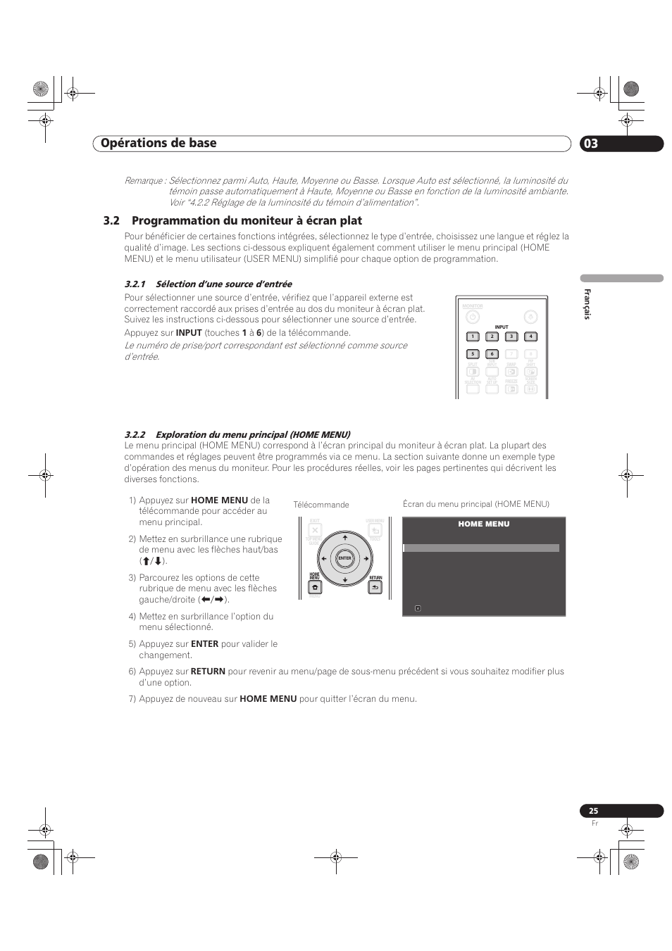 2 programmation du moniteur à écran plat, Opérations de base 03 | Pioneer KRP-500M User Manual | Page 133 / 325