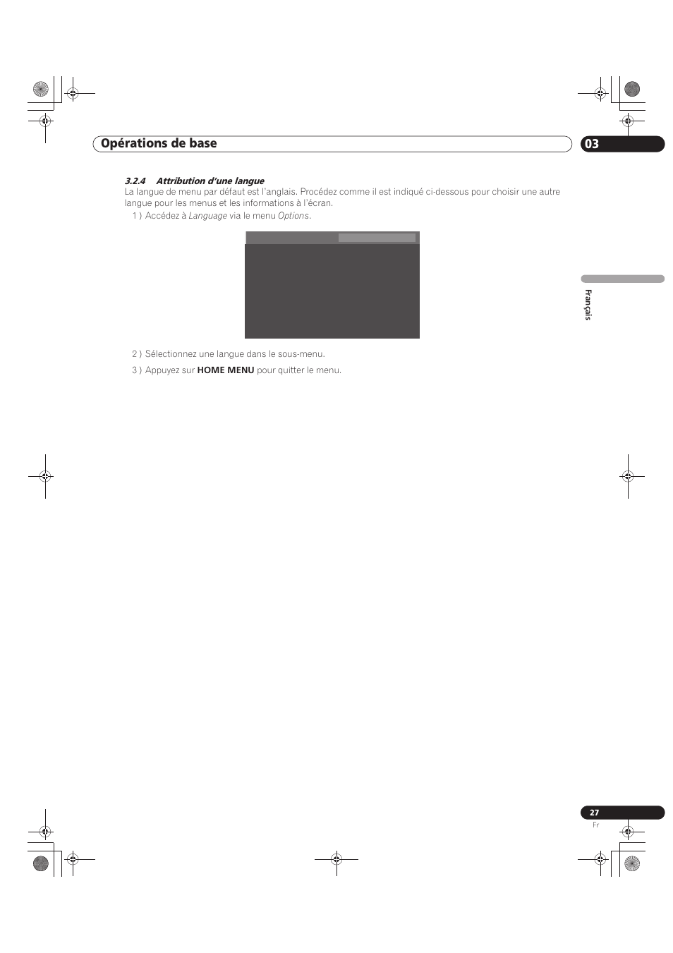 4 attribution d’une langue, Opérations de base 03 | Pioneer KRP-500M User Manual | Page 135 / 325