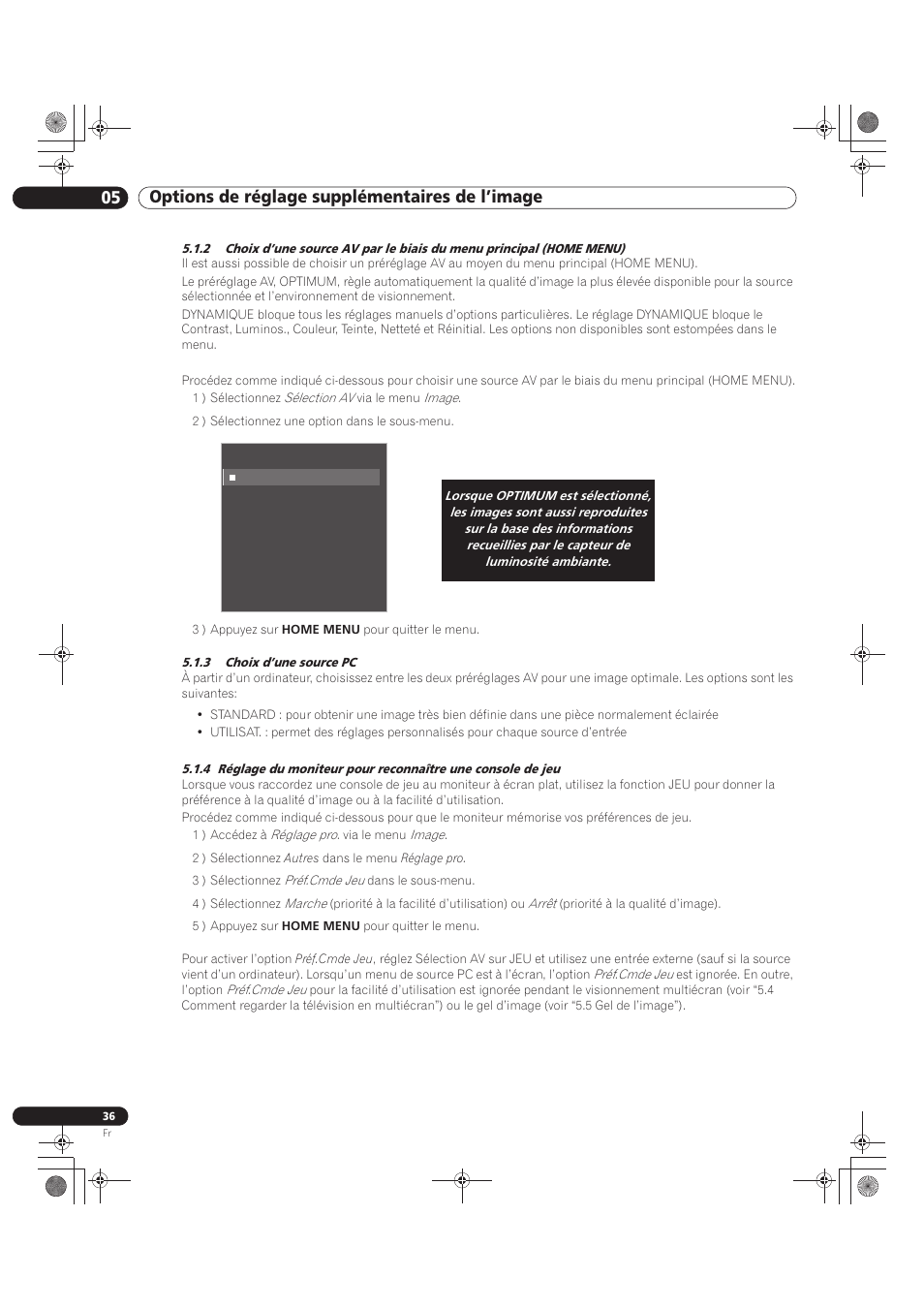 05 options de réglage supplémentaires de l’image | Pioneer KRP-500M User Manual | Page 144 / 325