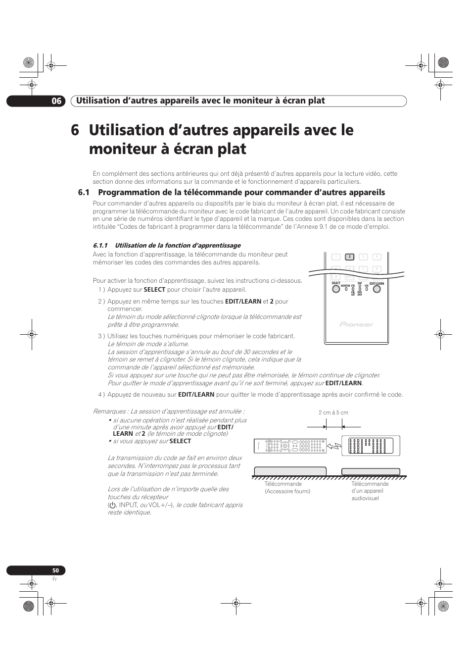 1 utilisation de la fonction d’apprentissage | Pioneer KRP-500M User Manual | Page 158 / 325