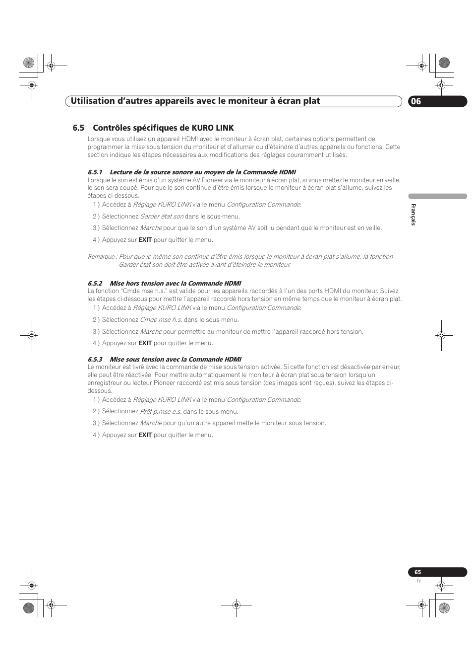 5 contrôles spécifiques de kuro link | Pioneer KRP-500M User Manual | Page 173 / 325