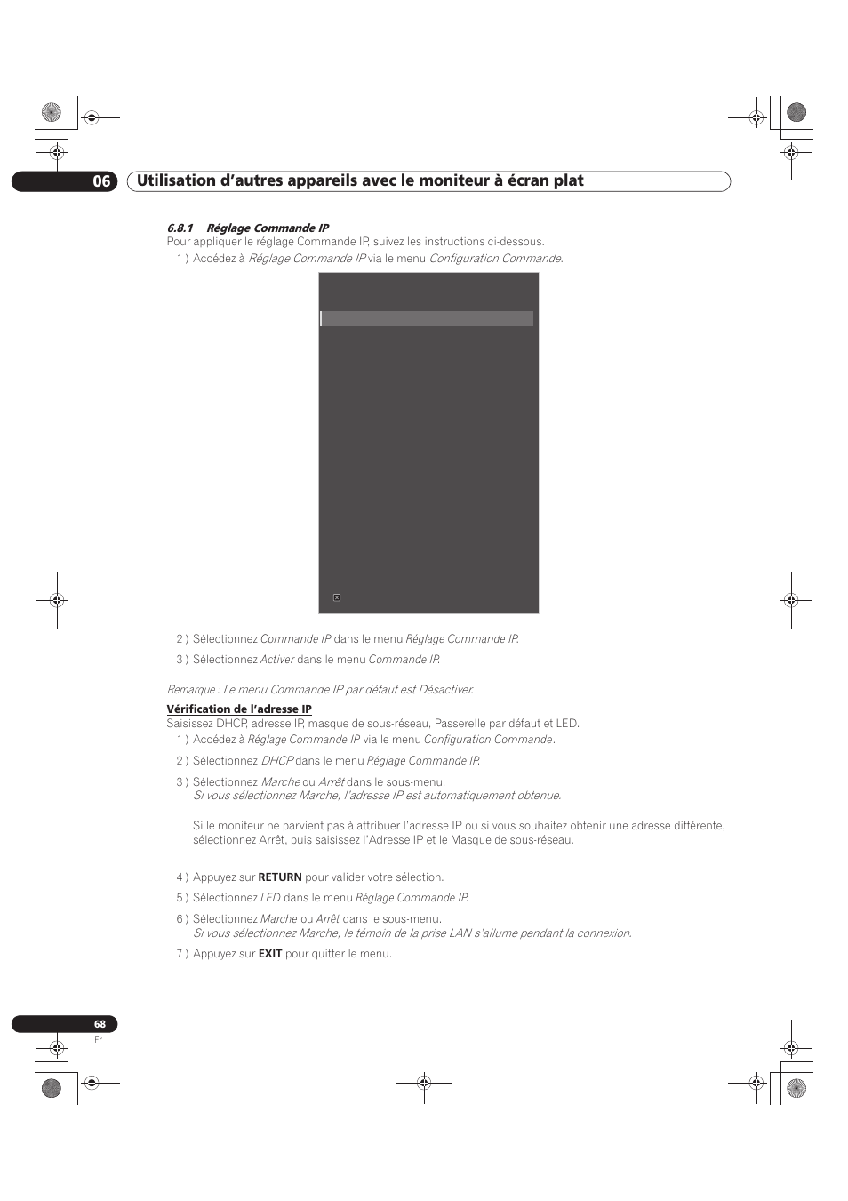 1 réglage commande ip | Pioneer KRP-500M User Manual | Page 176 / 325