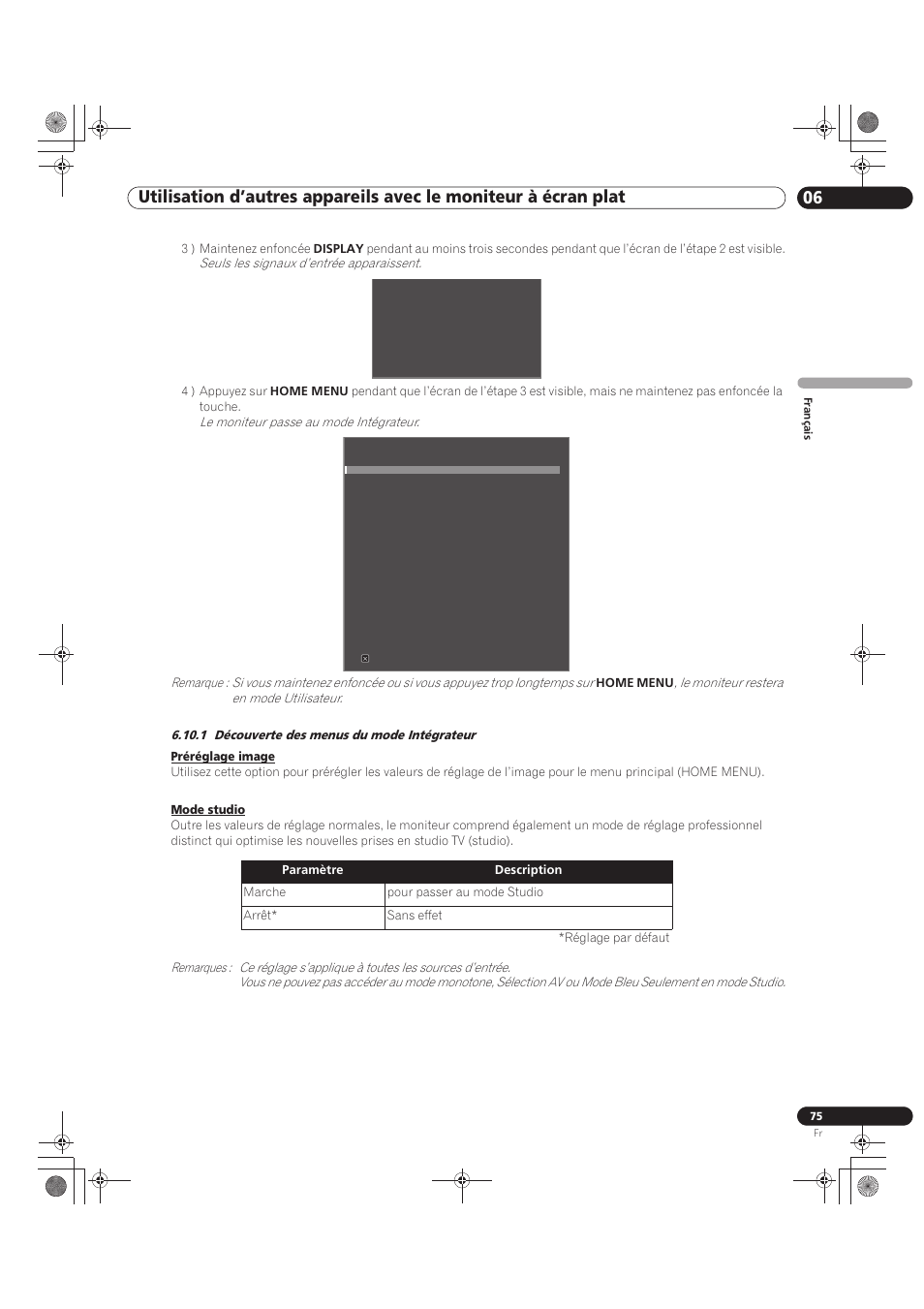 1 découverte des menus du mode intégrateur | Pioneer KRP-500M User Manual | Page 183 / 325