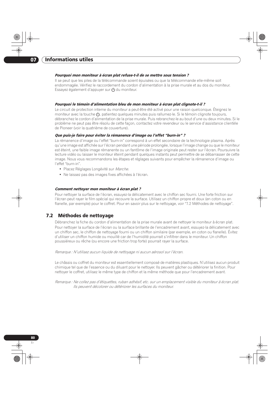2 méthodes de nettoyage, 07 informations utiles | Pioneer KRP-500M User Manual | Page 188 / 325