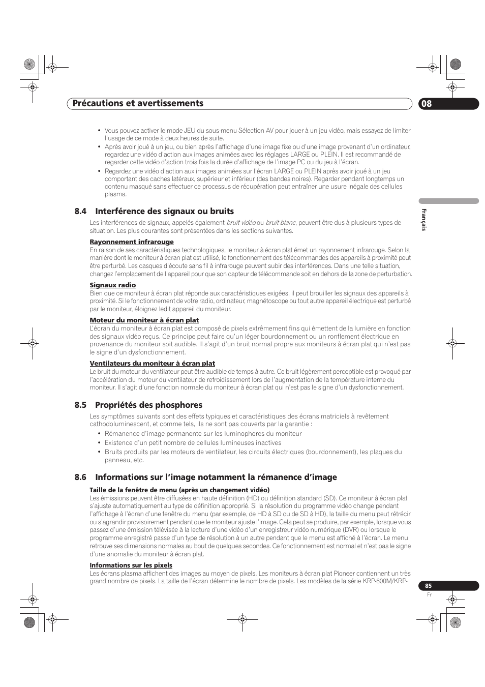 Précautions et avertissements 08 | Pioneer KRP-500M User Manual | Page 193 / 325