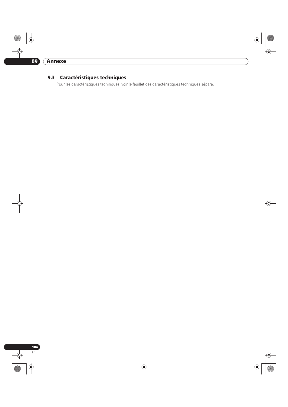3 caractéristiques techniques, 09 annexe | Pioneer KRP-500M User Manual | Page 212 / 325