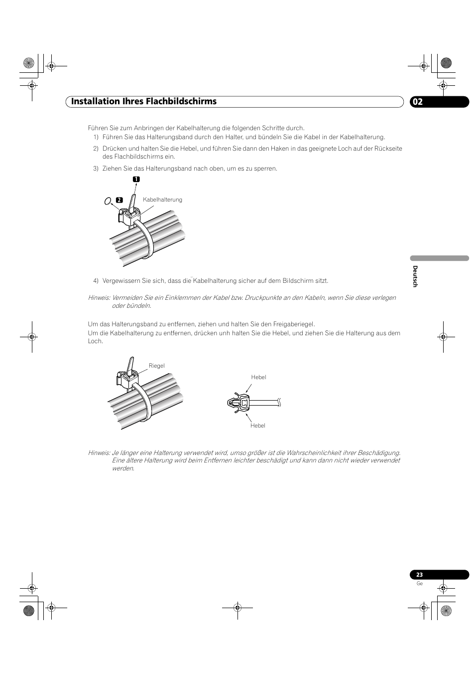 02 installation ihres flachbildschirms | Pioneer KRP-500M User Manual | Page 239 / 325