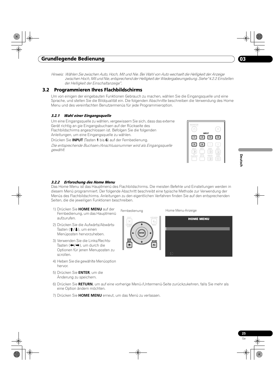 2 programmieren ihres flachbildschirms, Grundlegende bedienung 03 | Pioneer KRP-500M User Manual | Page 241 / 325