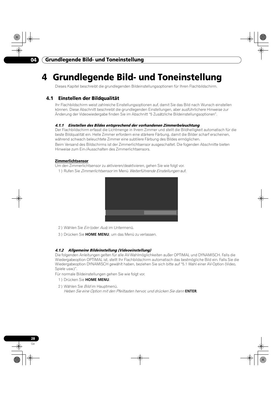 4 grundlegende bild- und toneinstellung, 1 einstellen der bildqualität, 04 grundlegende bild- und toneinstellung | Pioneer KRP-500M User Manual | Page 244 / 325