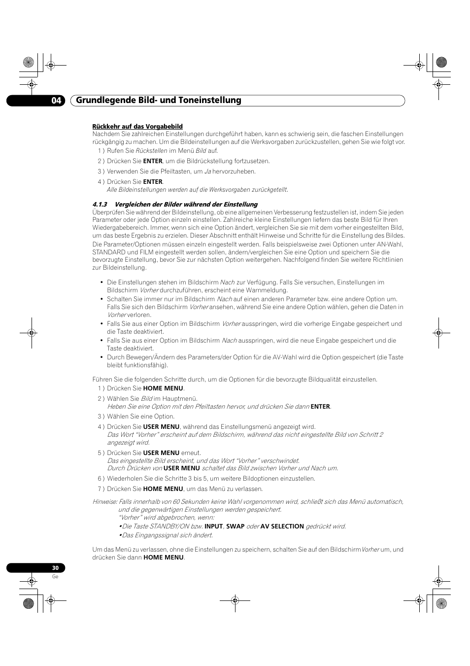 3 vergleichen der bilder während der einstellung, 04 grundlegende bild- und toneinstellung | Pioneer KRP-500M User Manual | Page 246 / 325