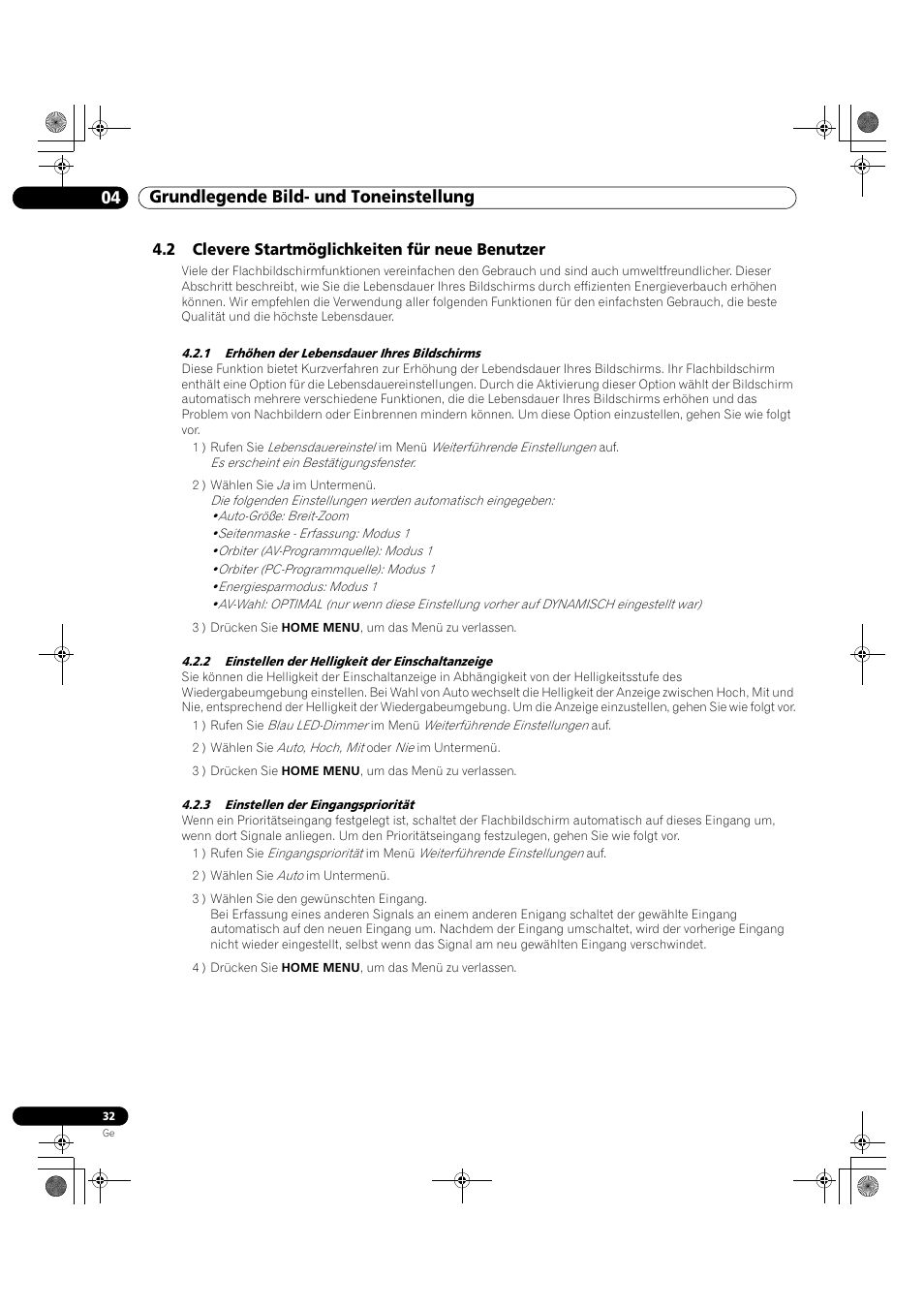 2 clevere startmöglichkeiten für neue benutzer, 04 grundlegende bild- und toneinstellung | Pioneer KRP-500M User Manual | Page 248 / 325