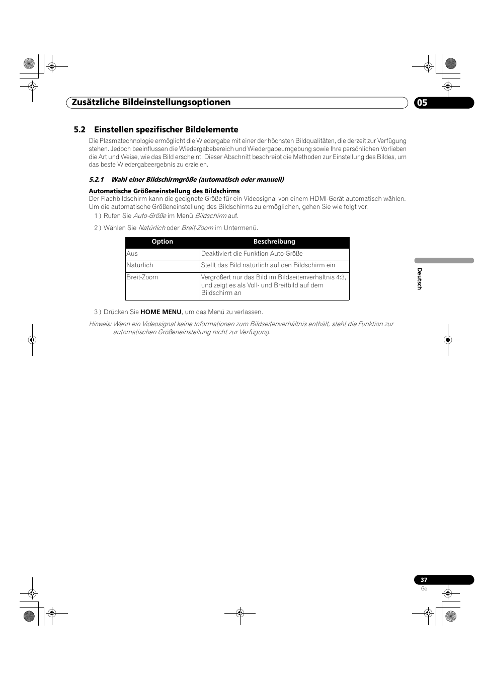 2 einstellen spezifischer bildelemente, 05 zusätzliche bildeinstellungsoptionen | Pioneer KRP-500M User Manual | Page 253 / 325