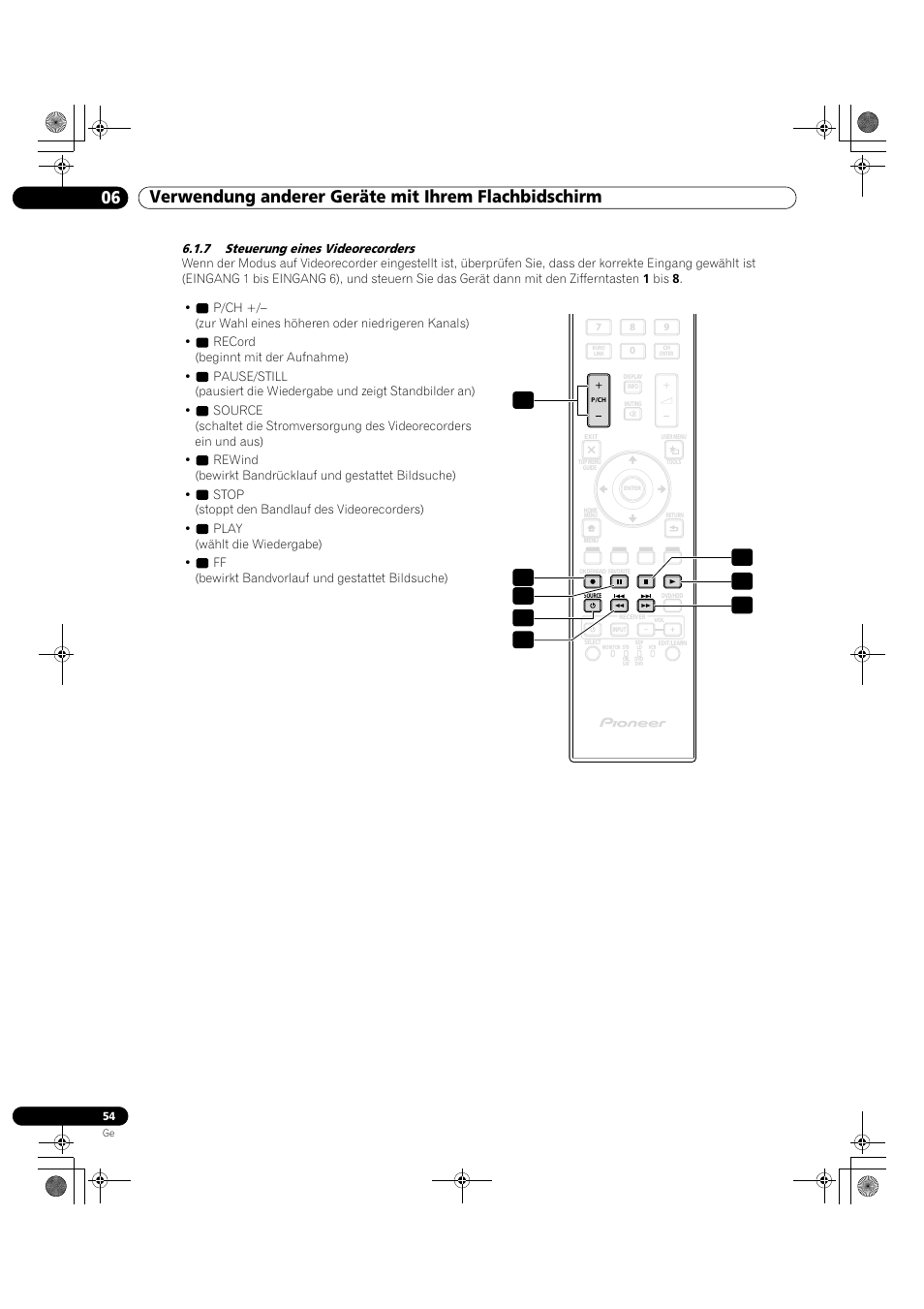 7 steuerung eines videorecorders | Pioneer KRP-500M User Manual | Page 270 / 325