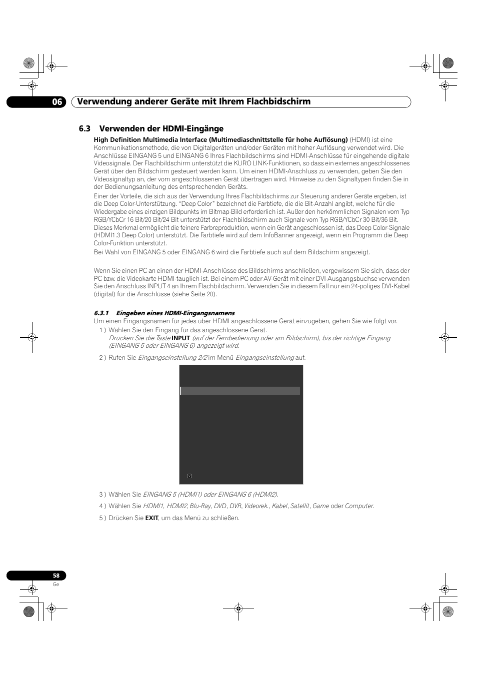 3 verwenden der hdmi-eingänge, 1 eingeben eines hdmi-eingangsnamens | Pioneer KRP-500M User Manual | Page 274 / 325