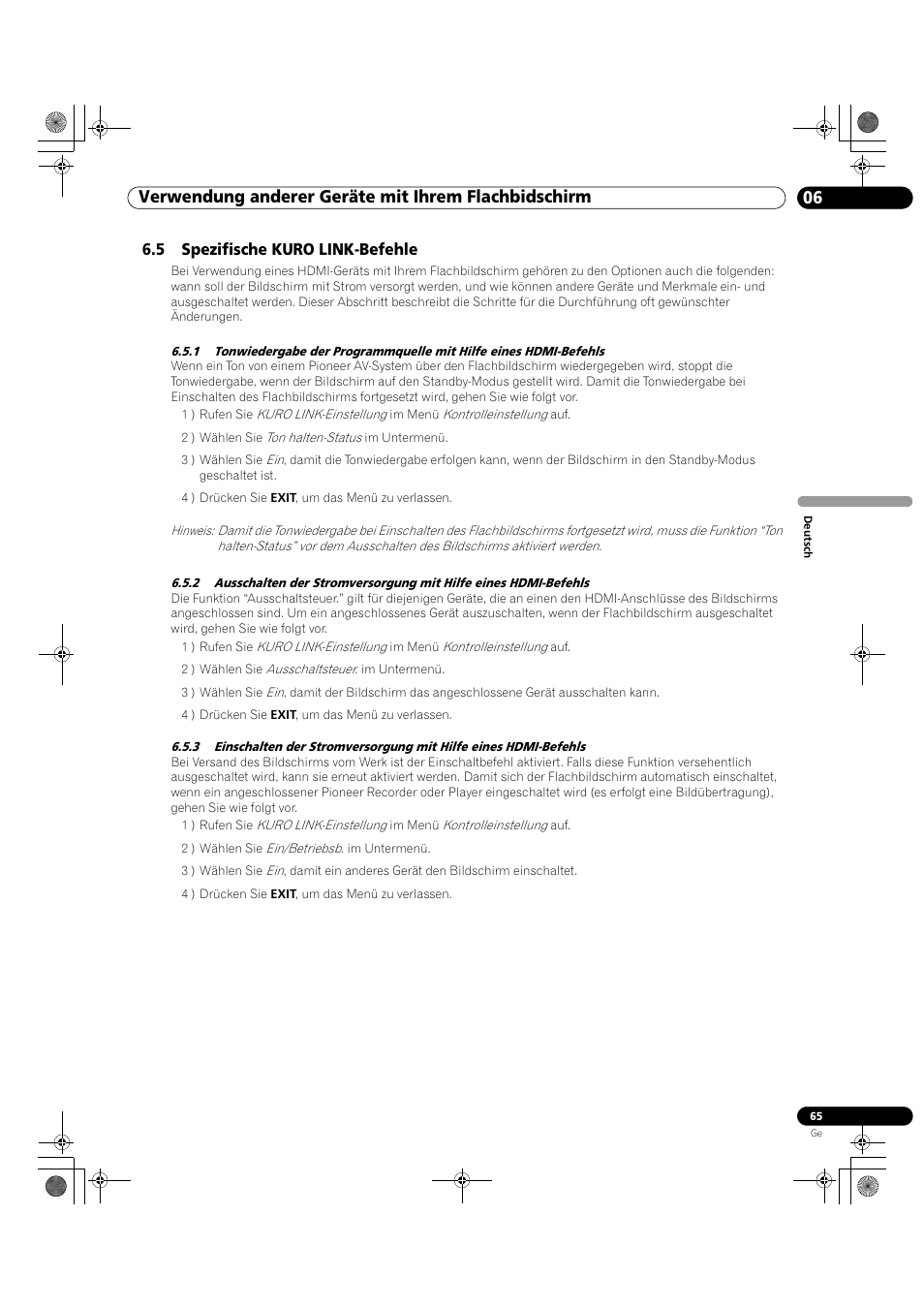 5 spezifische kuro link-befehle | Pioneer KRP-500M User Manual | Page 281 / 325