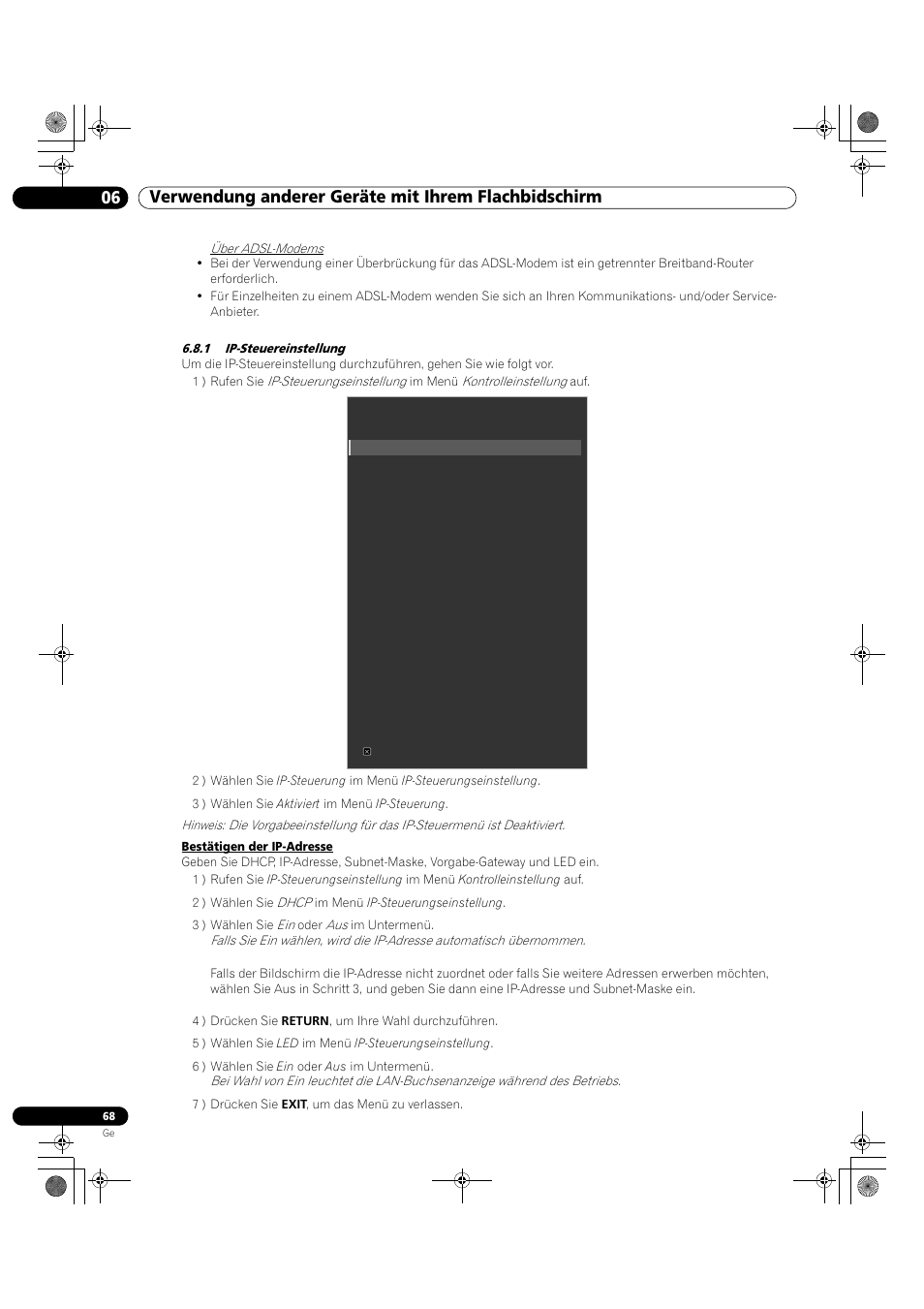 1 ip-steuereinstellung | Pioneer KRP-500M User Manual | Page 284 / 325