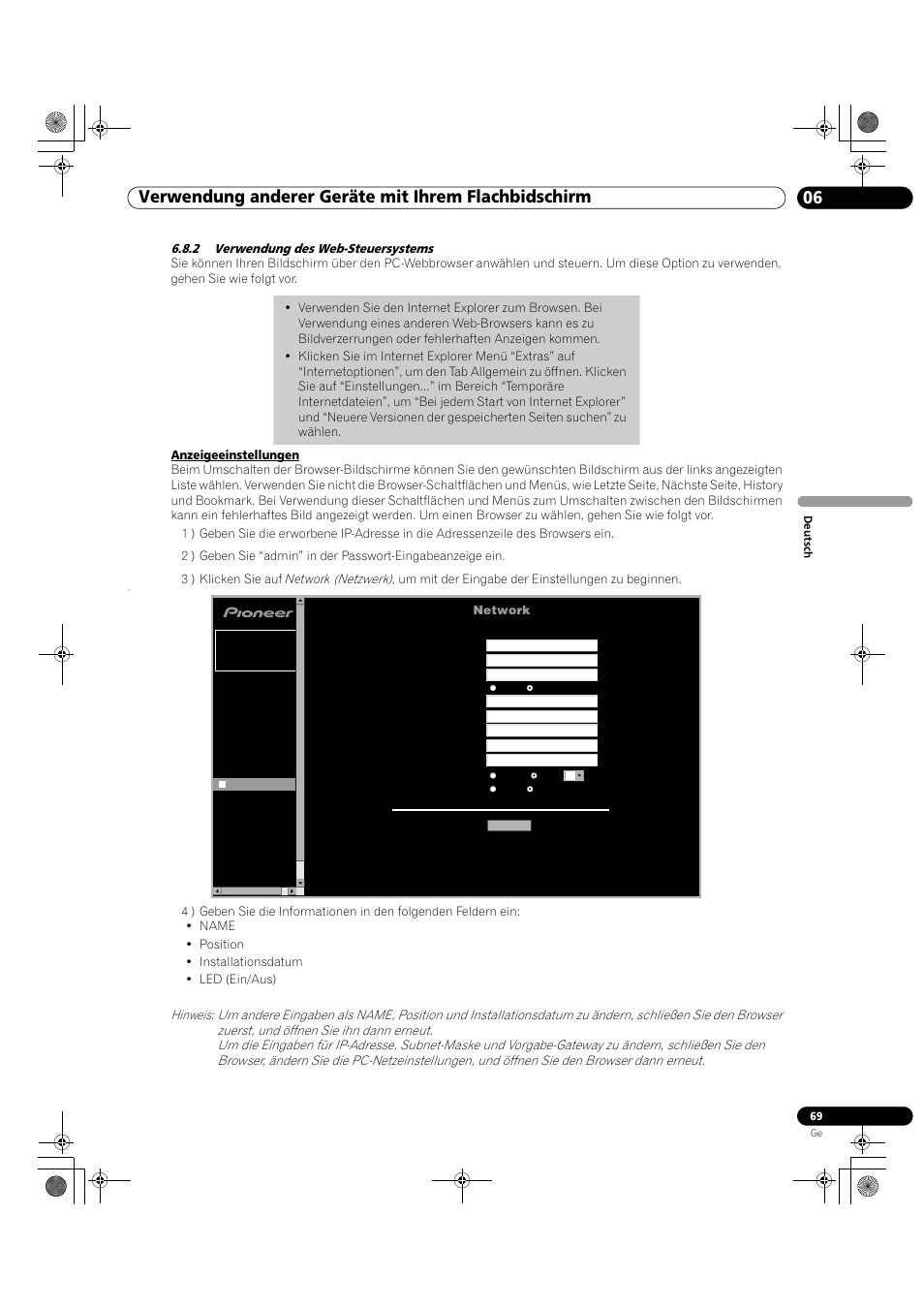 2 verwendung des web-steuersystems | Pioneer KRP-500M User Manual | Page 285 / 325