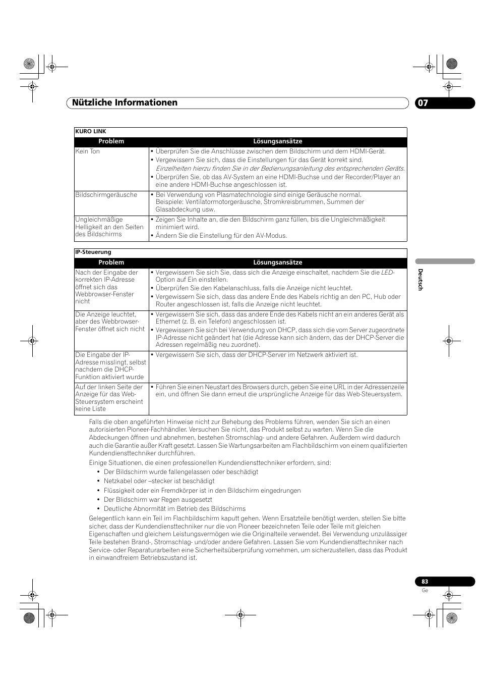 Nützliche informationen 07 | Pioneer KRP-500M User Manual | Page 299 / 325