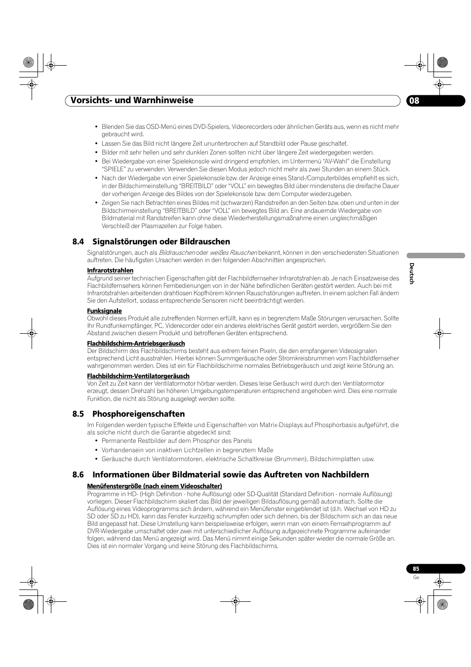 Vorsichts- und warnhinweise 08 | Pioneer KRP-500M User Manual | Page 301 / 325