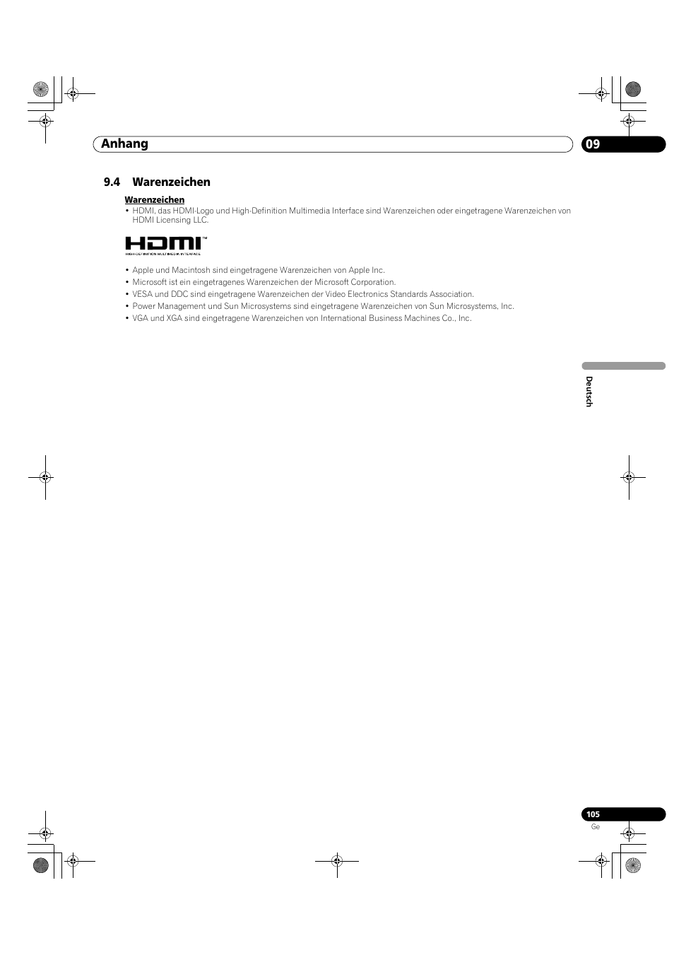 4 warenzeichen, 09 anhang | Pioneer KRP-500M User Manual | Page 321 / 325