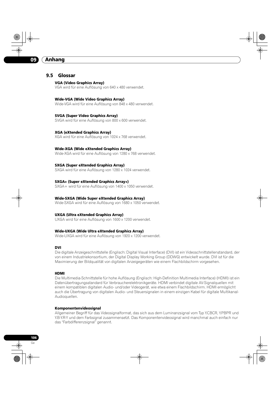 5 glossar, 09 anhang | Pioneer KRP-500M User Manual | Page 322 / 325