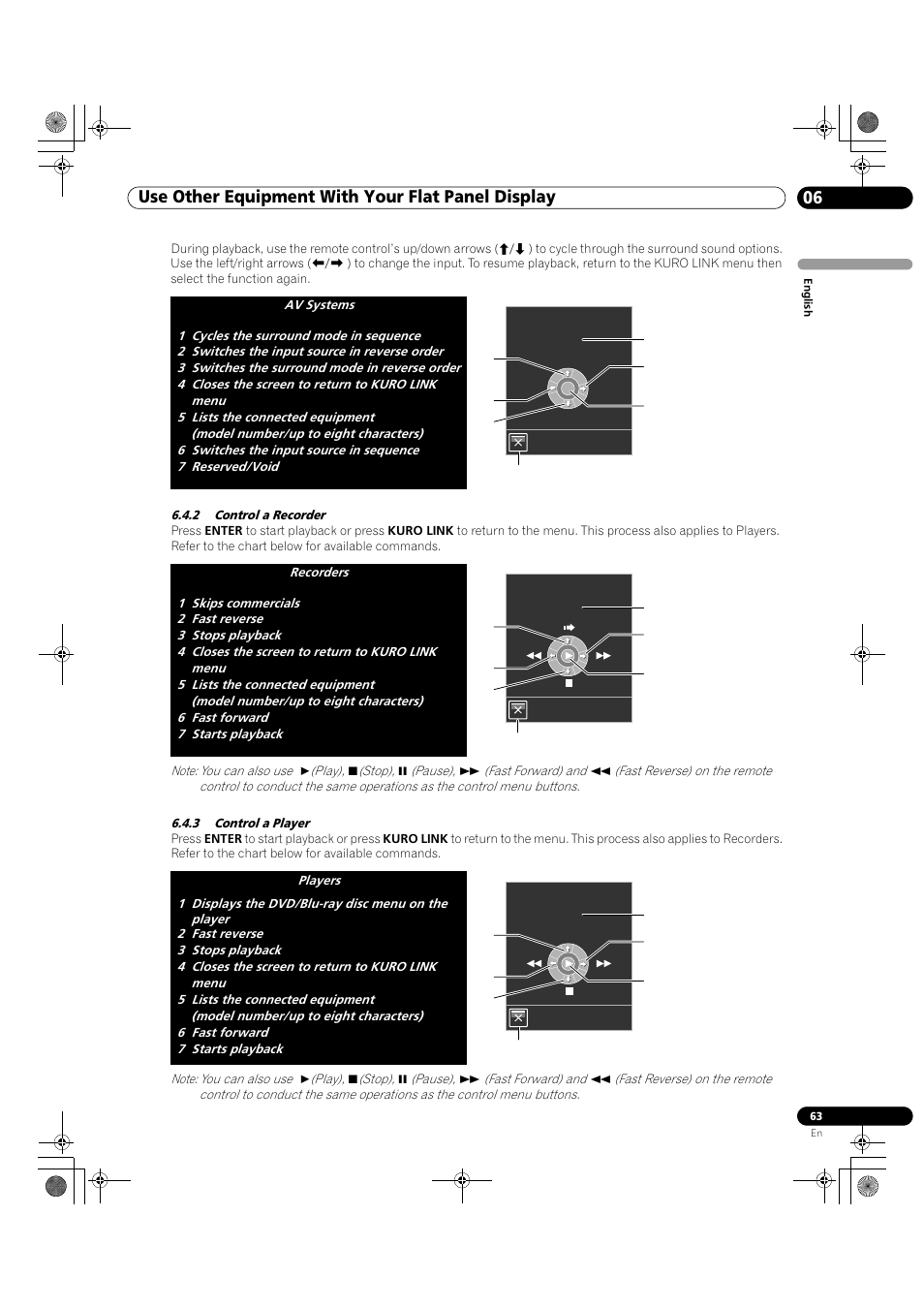 2 control a recorder 6.4.3 control a player | Pioneer KRP-500M User Manual | Page 63 / 325