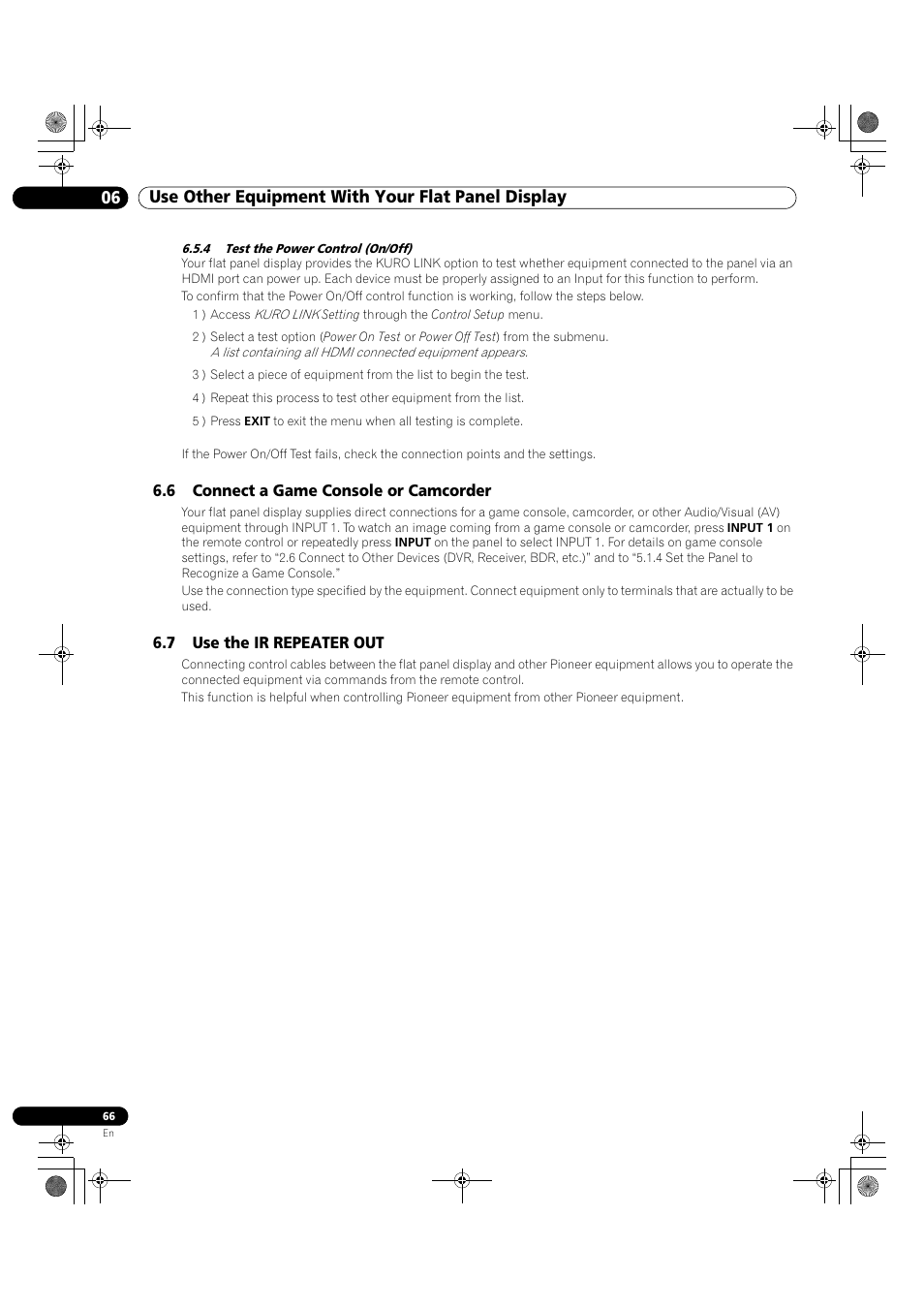 4 test the power control (on/off) | Pioneer KRP-500M User Manual | Page 66 / 325