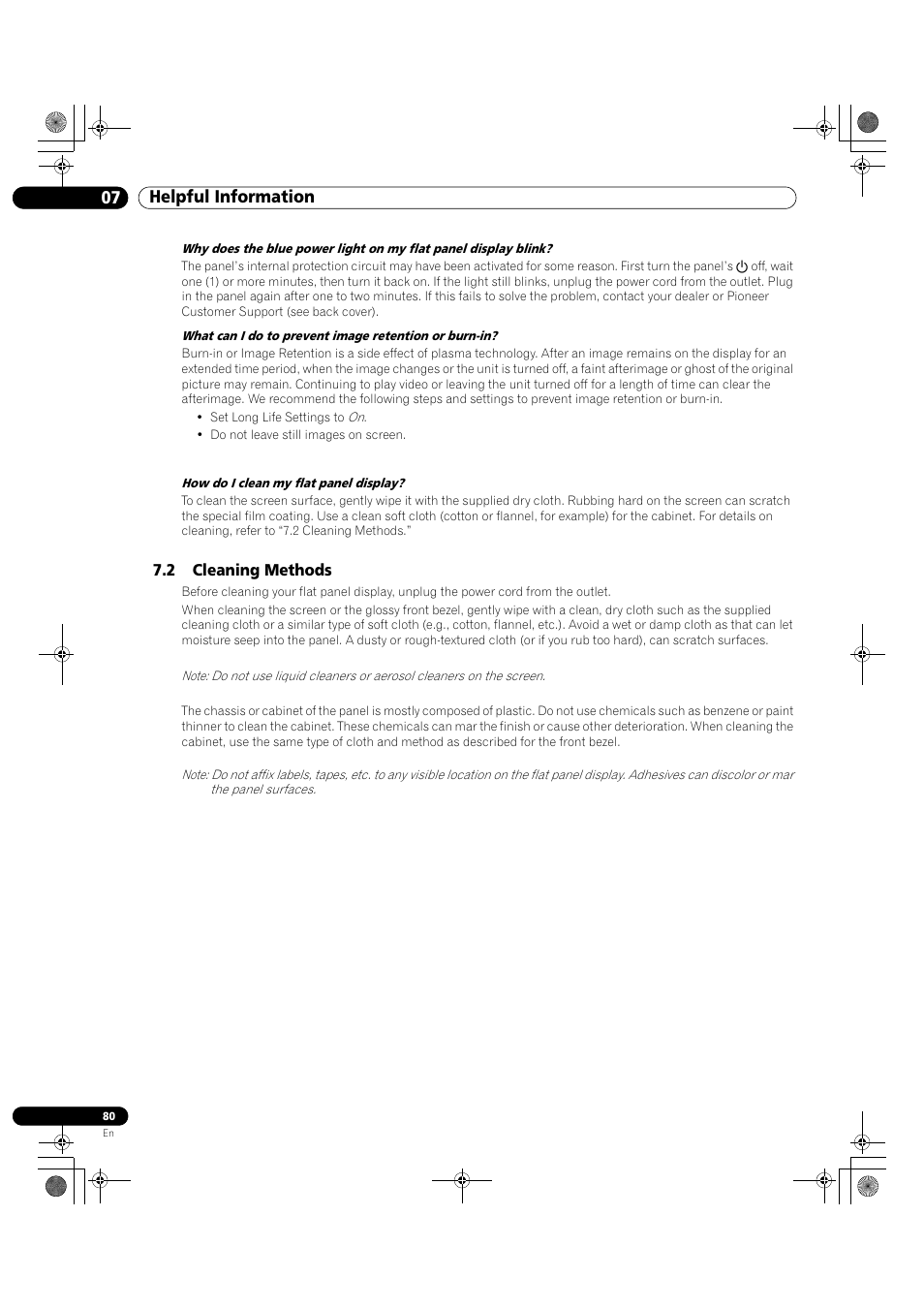 2 cleaning methods, 07 helpful information | Pioneer KRP-500M User Manual | Page 80 / 325