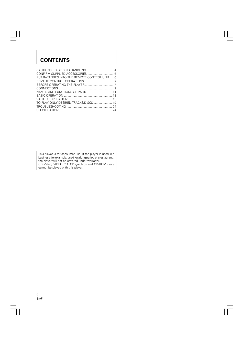 Pioneer PD-M426A User Manual | Page 2 / 88