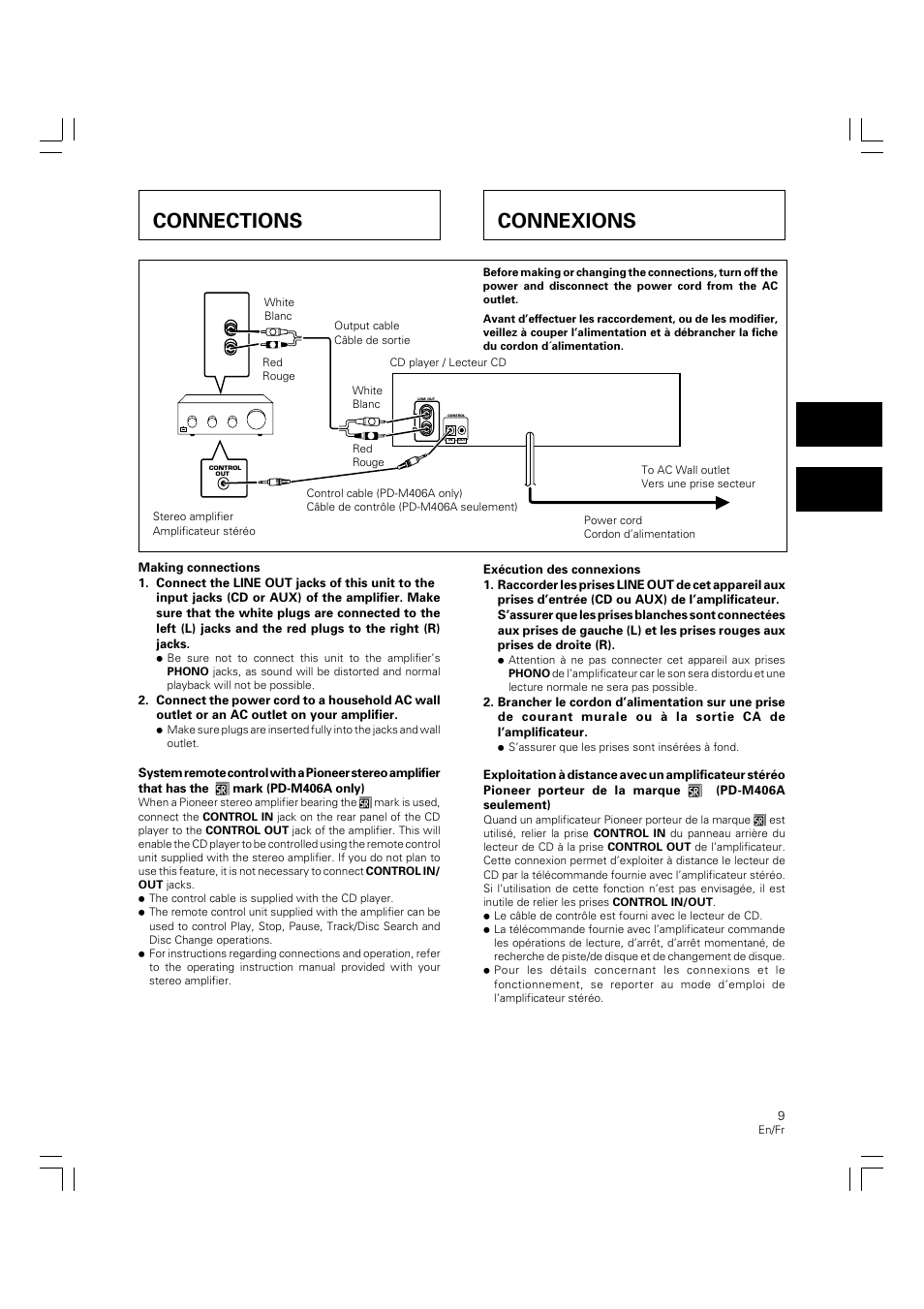 Connections, Connexlons, Connexions connections | Pioneer PD-M426A User Manual | Page 9 / 88