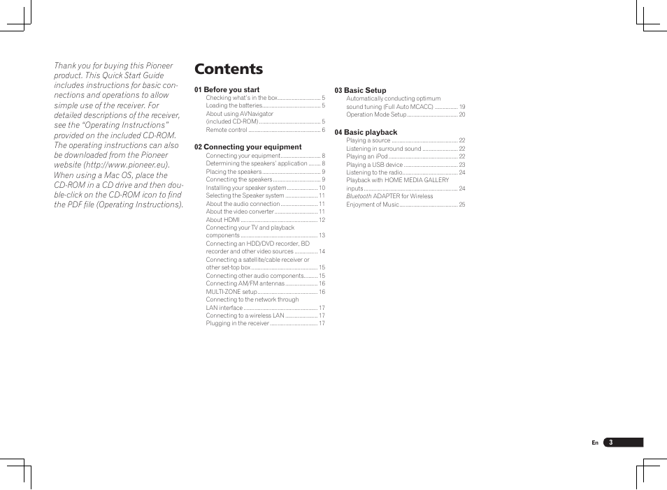 Pioneer VSX-LX55 User Manual | Page 3 / 76