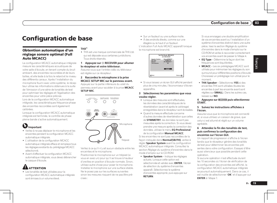 Configuration de base, 03 configuration de base | Pioneer VSX-LX55 User Manual | Page 43 / 76