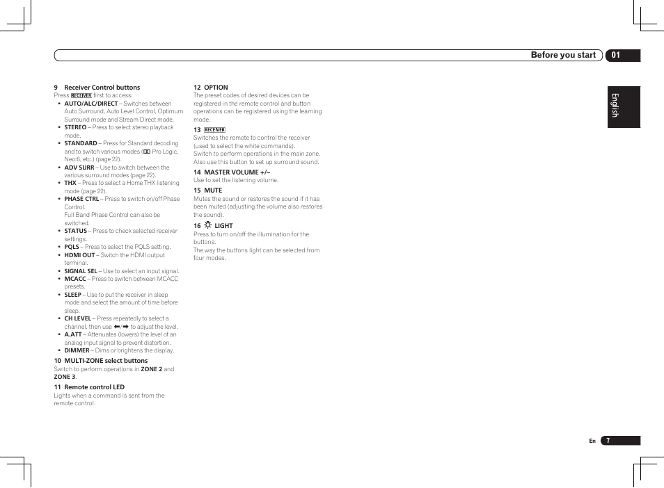 01 before you start | Pioneer VSX-LX55 User Manual | Page 7 / 76
