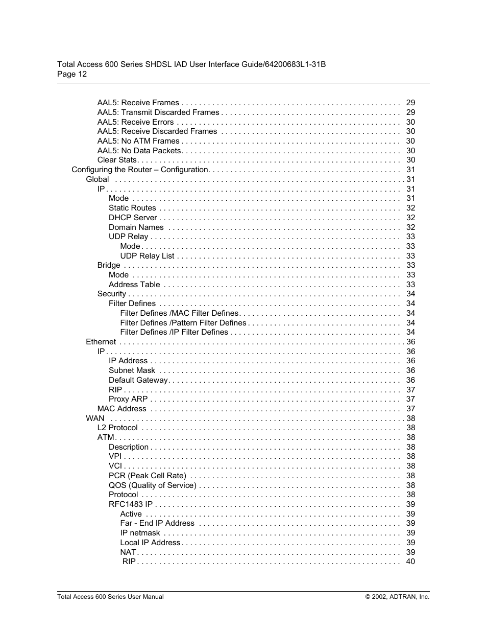 ADTRAN 600 Series User Manual | Page 12 / 72