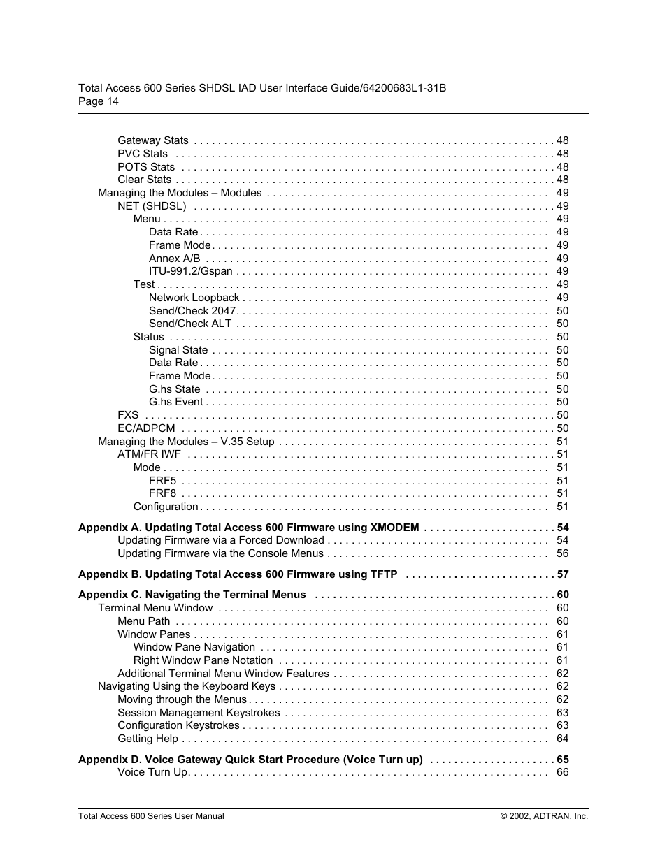 ADTRAN 600 Series User Manual | Page 14 / 72