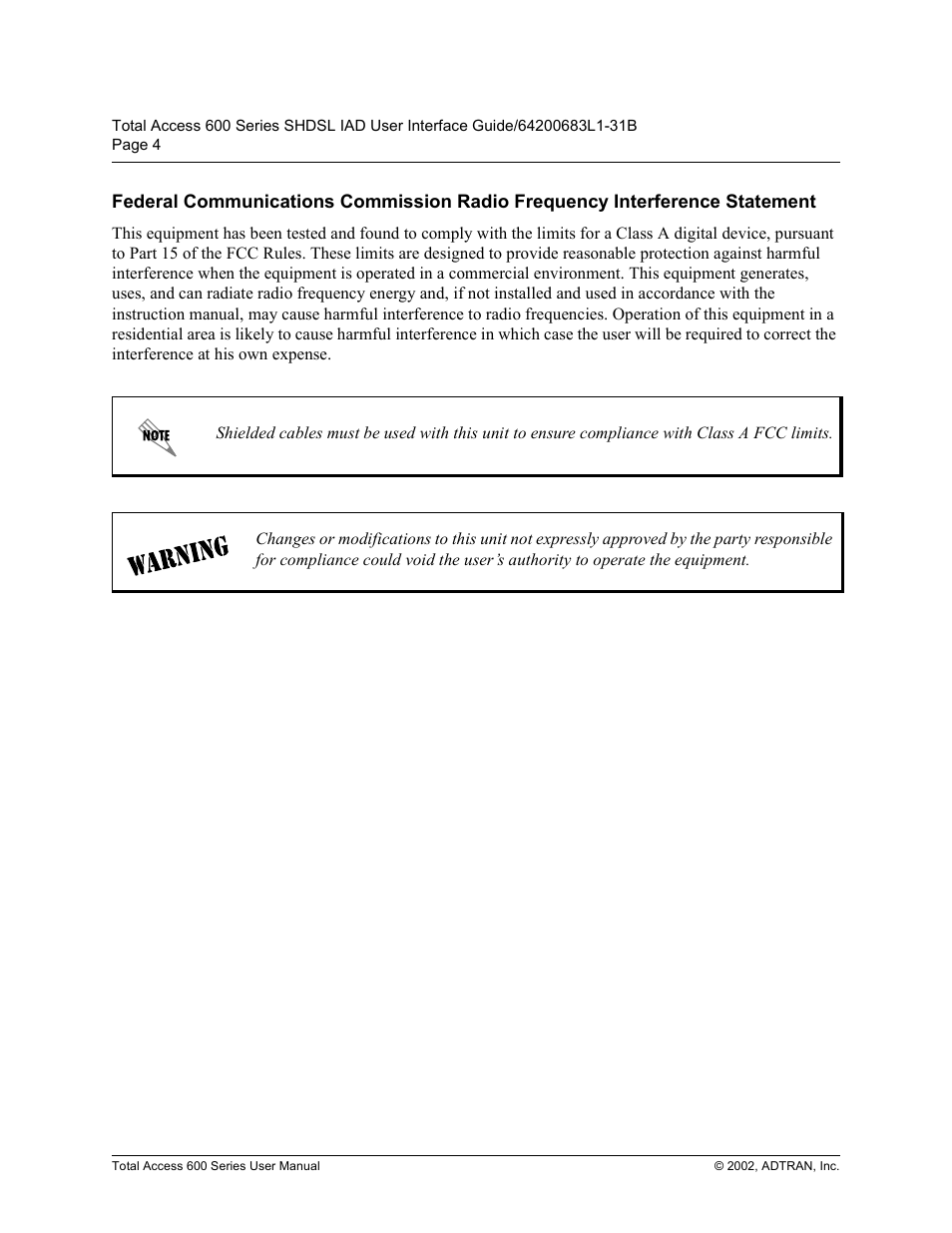 ADTRAN 600 Series User Manual | Page 4 / 72