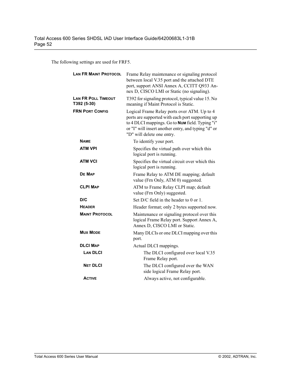 ADTRAN 600 Series User Manual | Page 52 / 72