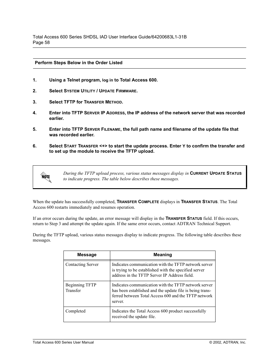 ADTRAN 600 Series User Manual | Page 58 / 72