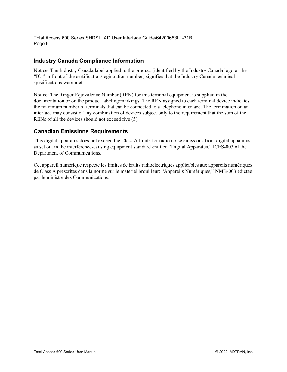 ADTRAN 600 Series User Manual | Page 6 / 72
