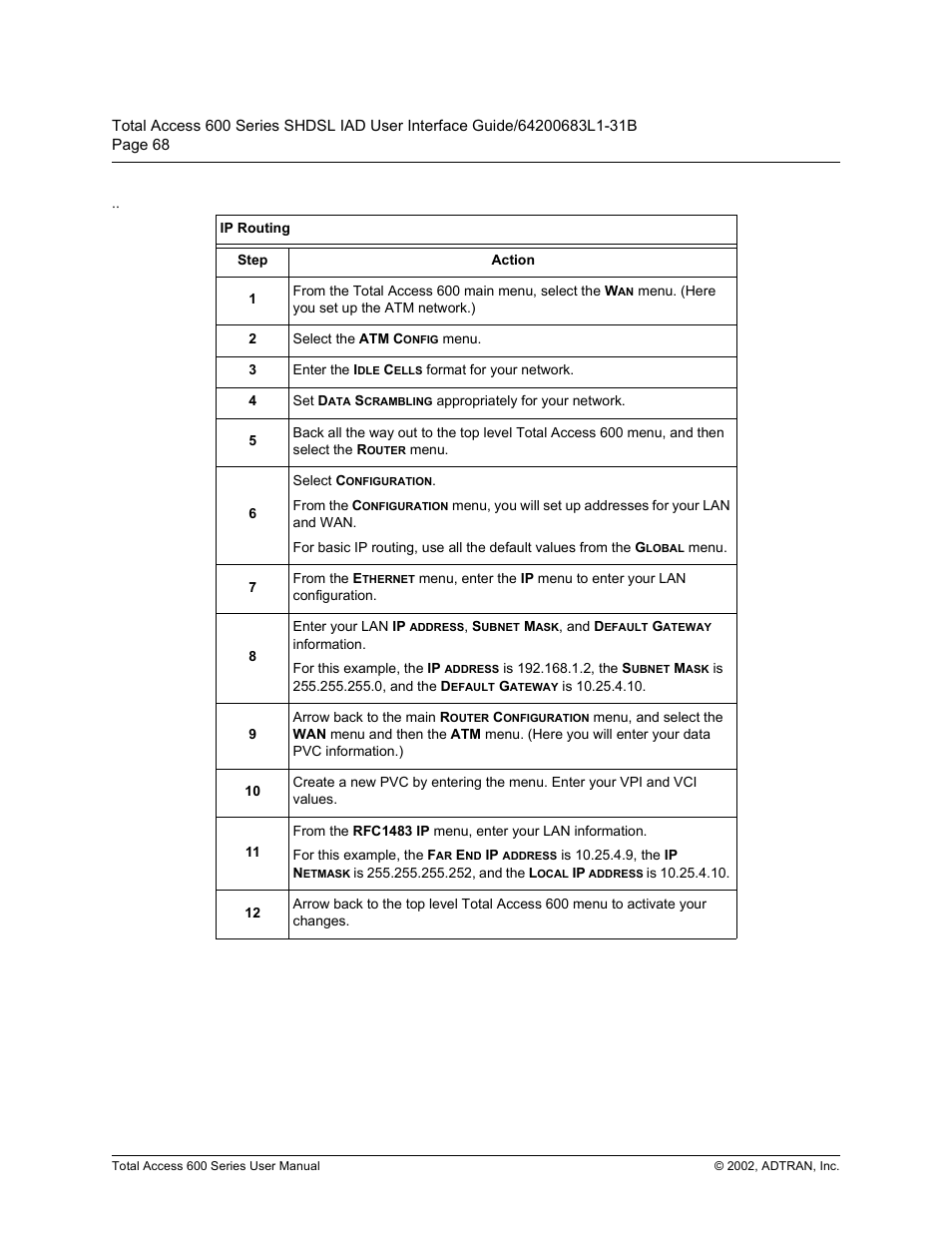 Ip routing, 3 5rxwlqj | ADTRAN 600 Series User Manual | Page 68 / 72