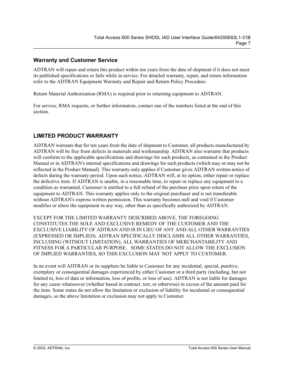 ADTRAN 600 Series User Manual | Page 7 / 72
