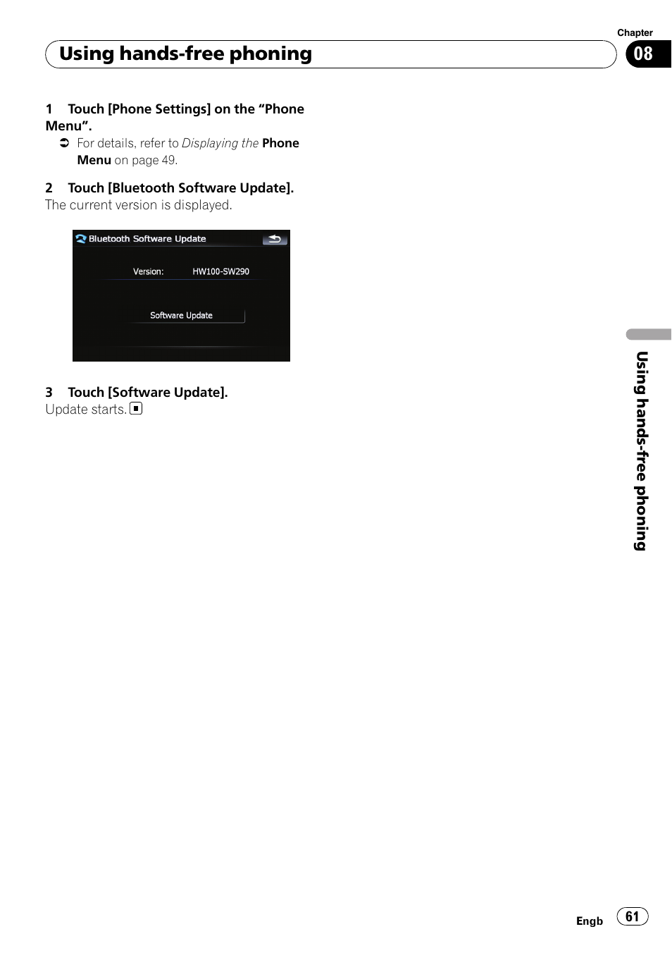 Using hands-free phoning | Pioneer AVIC F900BT User Manual | Page 61 / 172