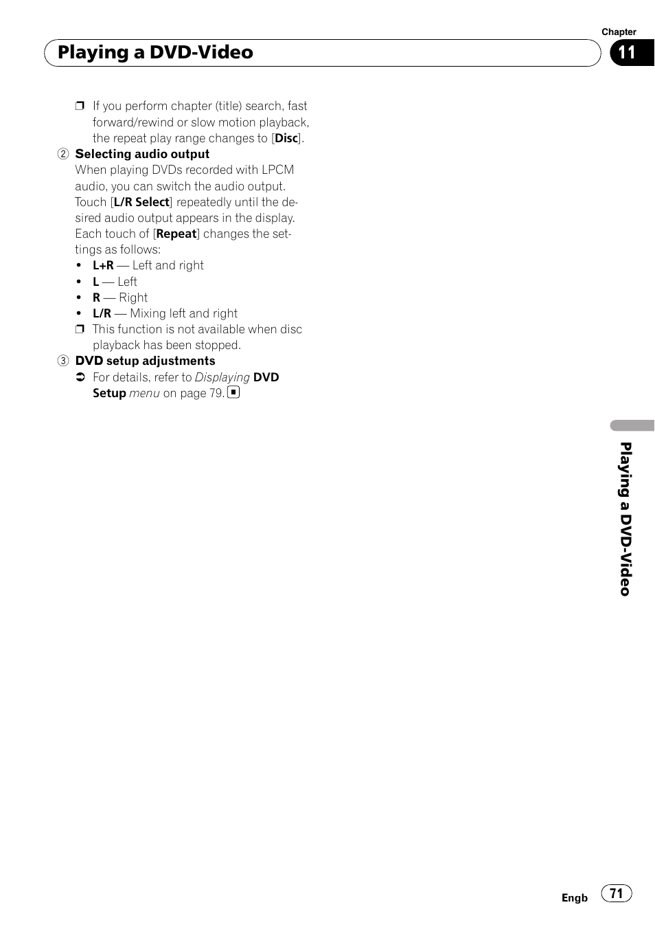 Playing a dvd-video | Pioneer AVIC F900BT User Manual | Page 71 / 172