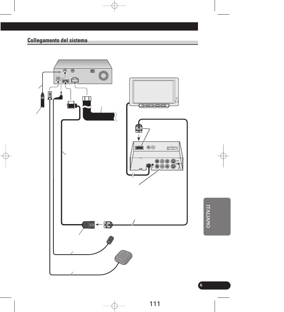 Collegamento del sistema | Pioneer AVIC-70D User Manual | Page 111 / 158