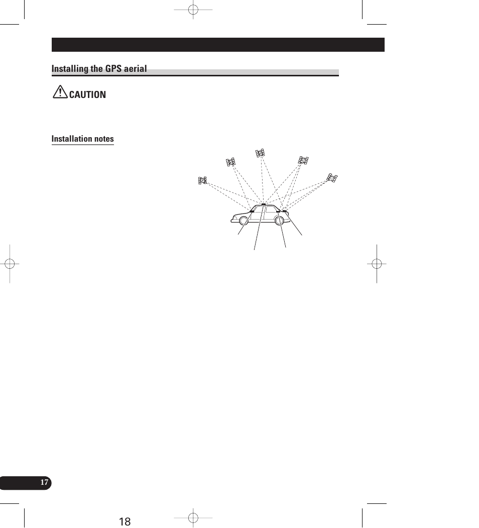 Installing the gps aerial, Caution, Installation notes | Installation, Installing the gps aerial caution | Pioneer AVIC-70D User Manual | Page 18 / 158
