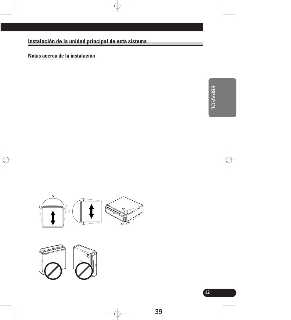Instalación de la unidad principal, Notas acerca de la instalación, Partes suministradas | Instalación de la unidad principal de esta sistema | Pioneer AVIC-70D User Manual | Page 39 / 158