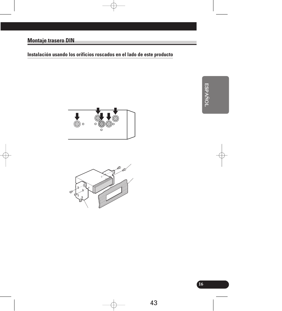 Montaje trasero din | Pioneer AVIC-70D User Manual | Page 43 / 158