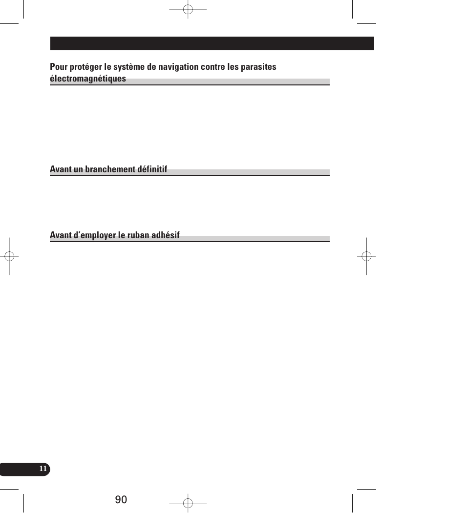 Pour protéger le système de navigation, Contre les parasites électromagnétiques, Installation | Pioneer AVIC-70D User Manual | Page 90 / 158