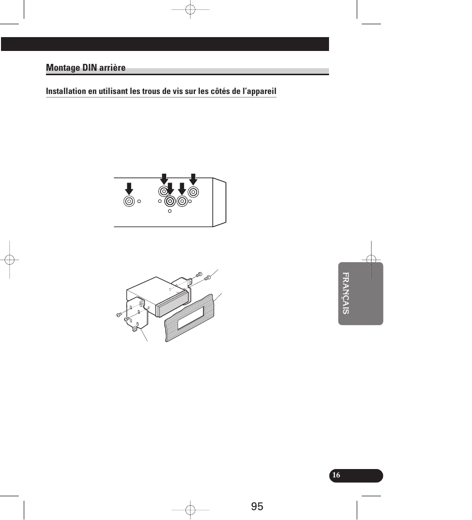 Montage din arrière | Pioneer AVIC-70D User Manual | Page 95 / 158